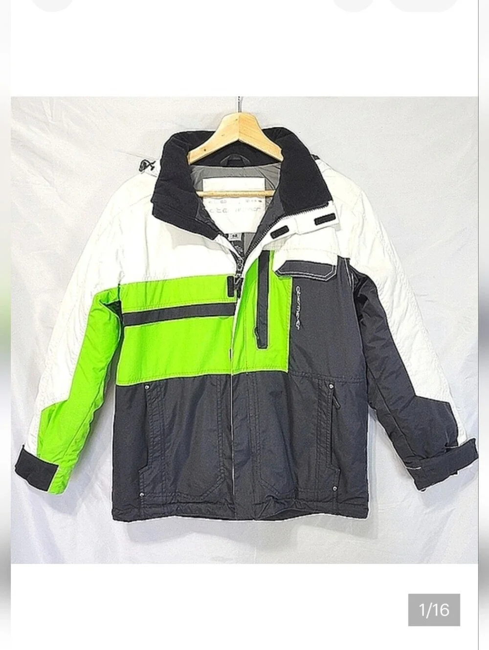 Obermeyer Snow Ski Winter Colorblock Neon Green Junior Hixcy Jacket Coat